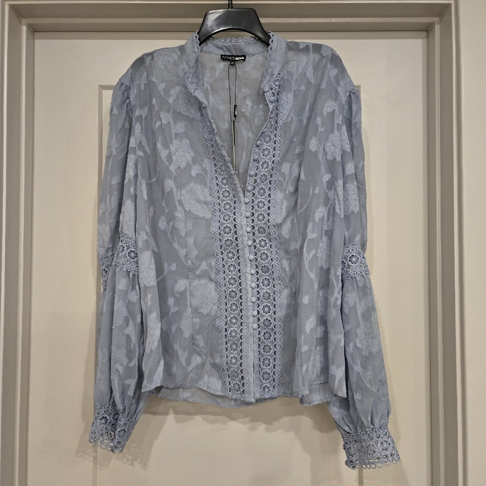 Fashion Nova Blue Blouse